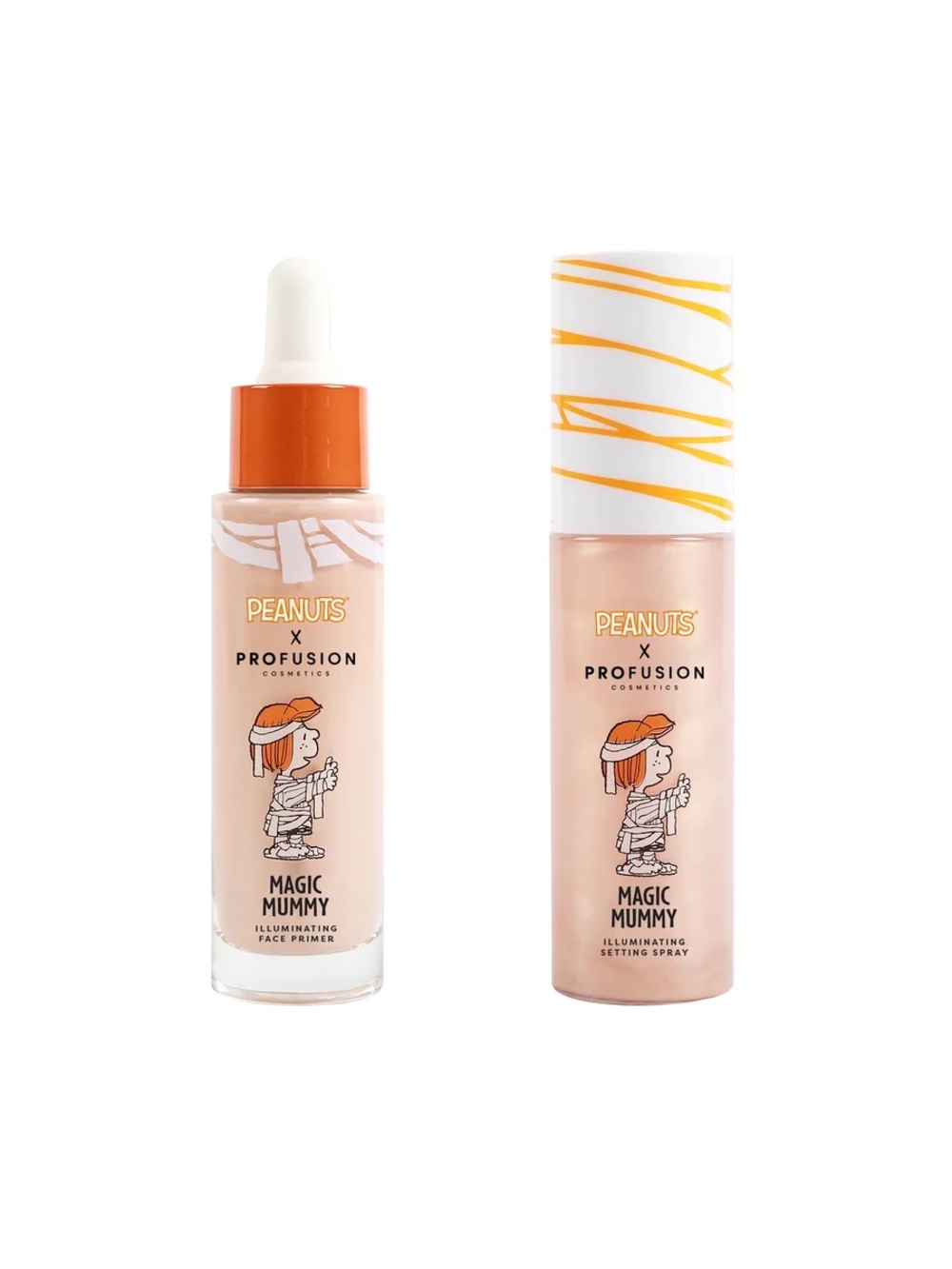 Peanuts Halloween Magic Mummy Illuminating Face Primer & Setting Spray Set NIB